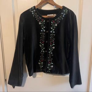 Vintage Putumayo Embroidered Velvet Jacket Sz S